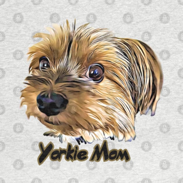 Yorkie Mom Cute Yorkshire Terrier by AdrianaHolmesArt